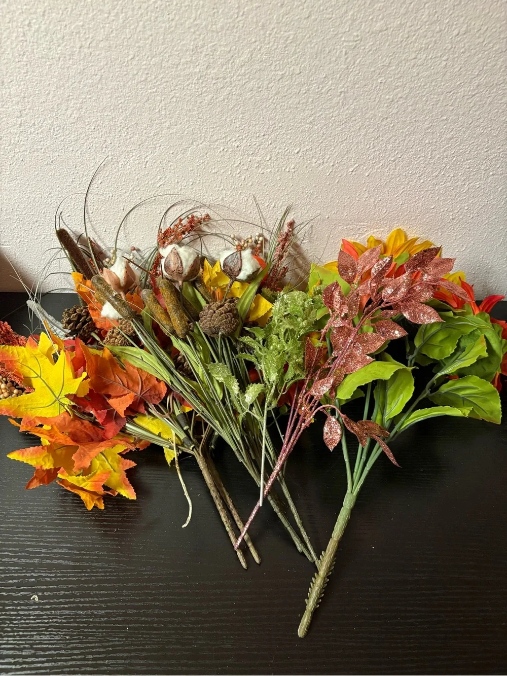 Large Fall Faux Floral Decor Bundle Sunflowers Maple Leaves Harvest Picks